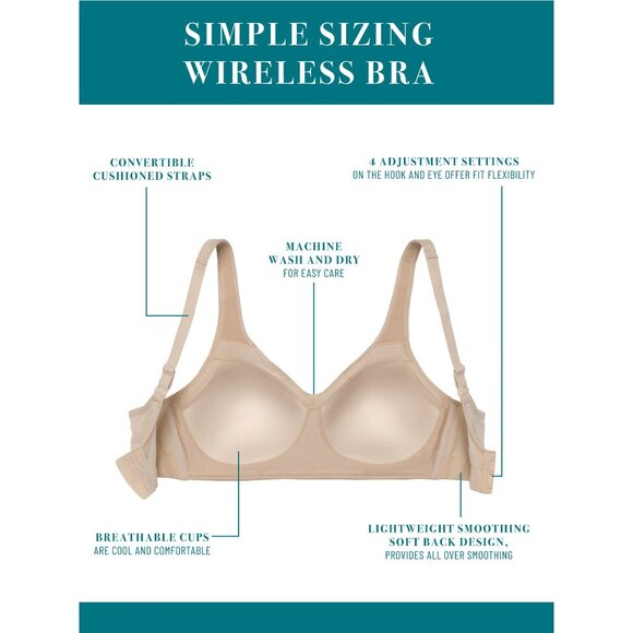 Vanity Fair SZ 2X Radiant Collection Women's Wireless Bra - Comfort Fit in Beige - Picture 5 of 8